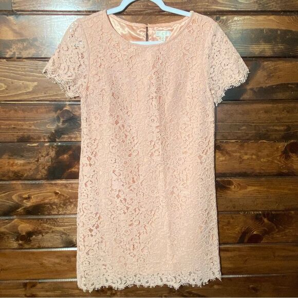 C Pink Girly Girl Sweet Lace Sheath Cocktail Mini Dress Women's Size Small - Picture 2 of 15